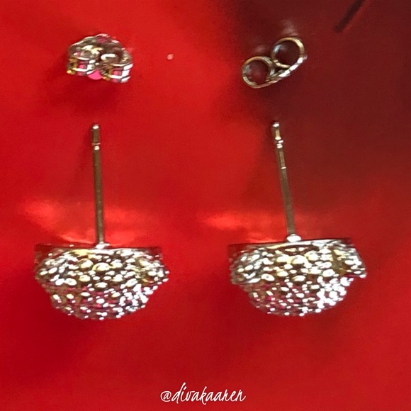 STUNNING Cougar Emerald Sapphire Pave Earrings - Picture 8 of 8